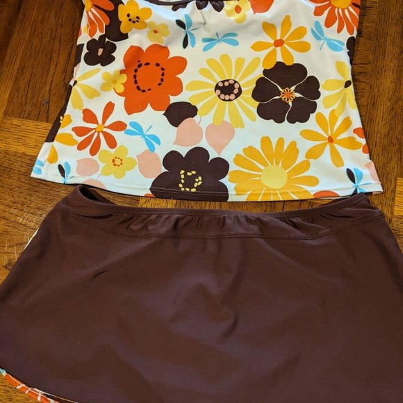 Women's Two Piece Swimsuit Multicolored Size 16 - Picture 2 of 4